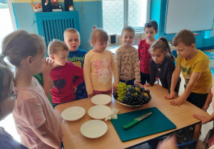 Przygotowujemy się do rozkrojenua owoców na cząstki i zobaczenia co mają w środku.